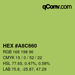 Color code: HEX #A8C660 | qconv.com