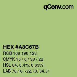 カラーコード: HEX #A8C67B | qconv.com