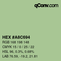 Color code: HEX #A8C694 | qconv.com