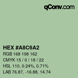 Color code: HEX #A8C6A2 | qconv.com