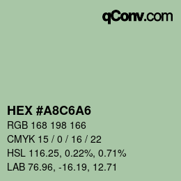 Color code: HEX #A8C6A6 | qconv.com