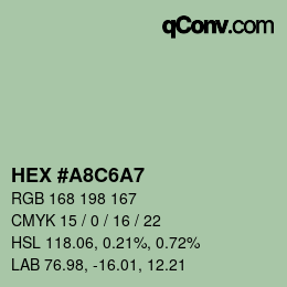 Color code: HEX #A8C6A7 | qconv.com