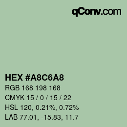 カラーコード: HEX #A8C6A8 | qconv.com