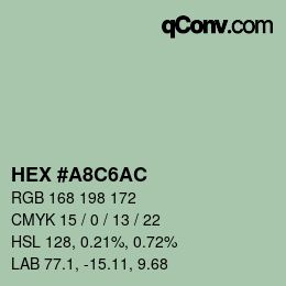 カラーコード: HEX #A8C6AC | qconv.com