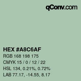 Color code: HEX #A8C6AF | qconv.com