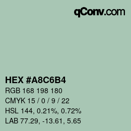 Color code: HEX #A8C6B4 | qconv.com