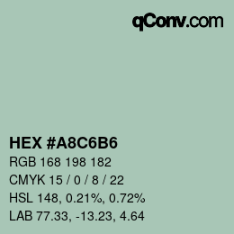 カラーコード: HEX #A8C6B6 | qconv.com