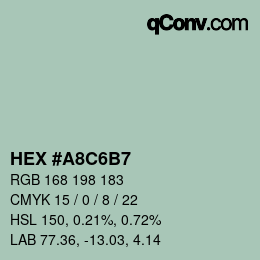 カラーコード: HEX #A8C6B7 | qconv.com