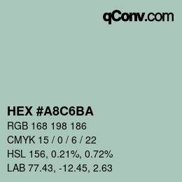 カラーコード: HEX #A8C6BA | qconv.com