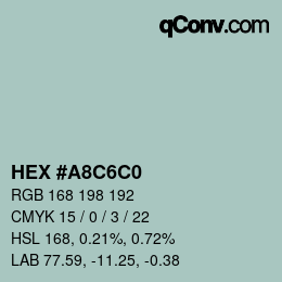 Color code: HEX #A8C6C0 | qconv.com