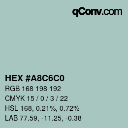 カラーコード: HEX #A8C6C0 | qconv.com