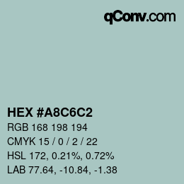 Color code: HEX #A8C6C2 | qconv.com