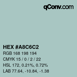 Color code: HEX #A8C6C2 | qconv.com