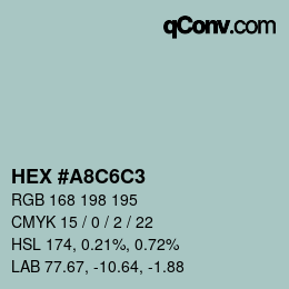 Color code: HEX #A8C6C3 | qconv.com