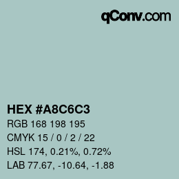カラーコード: HEX #A8C6C3 | qconv.com