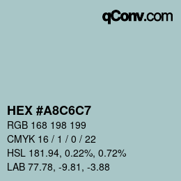 カラーコード: HEX #A8C6C7 | qconv.com