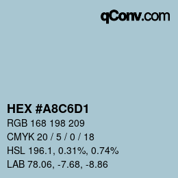 カラーコード: HEX #A8C6D1 | qconv.com