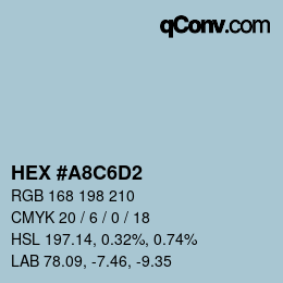 Color code: HEX #A8C6D2 | qconv.com
