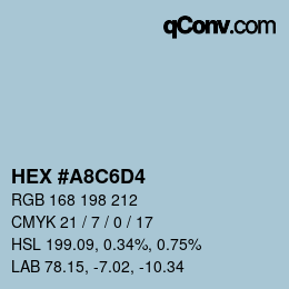 カラーコード: HEX #A8C6D4 | qconv.com