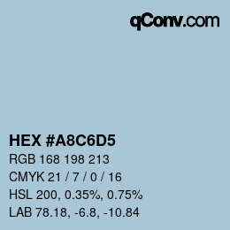 カラーコード: HEX #A8C6D5 | qconv.com