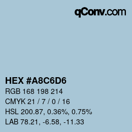 颜色代码: HEX #A8C6D6 | qconv.com