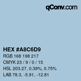 Color code: HEX #A8C6D9 | qconv.com