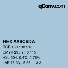 Color code: HEX #A8C6DA | qconv.com