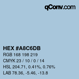 カラーコード: HEX #A8C6DB | qconv.com