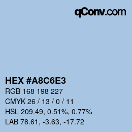 Color code: HEX #A8C6E3 | qconv.com