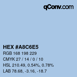 Color code: HEX #A8C6E5 | qconv.com