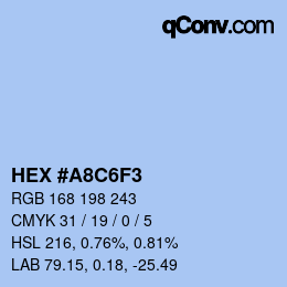 Color code: HEX #A8C6F3 | qconv.com