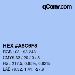 Color code: HEX #A8C6F8 | qconv.com