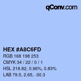 カラーコード: HEX #A8C6FD | qconv.com