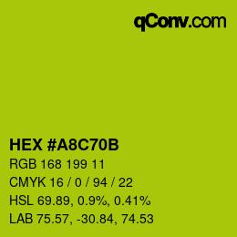 カラーコード: HEX #A8C70B | qconv.com