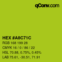 カラーコード: HEX #A8C71C | qconv.com