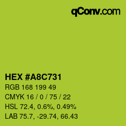 Color code: HEX #A8C731 | qconv.com