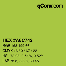 Color code: HEX #A8C742 | qconv.com