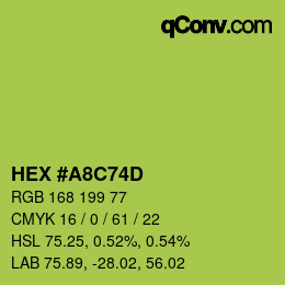 Color code: HEX #A8C74D | qconv.com