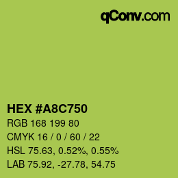 Color code: HEX #A8C750 | qconv.com