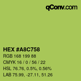 Color code: HEX #A8C758 | qconv.com