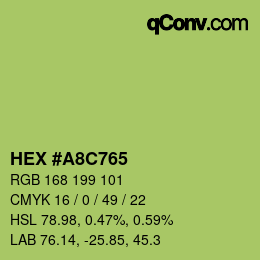 Color code: HEX #A8C765 | qconv.com