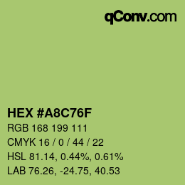 カラーコード: HEX #A8C76F | qconv.com