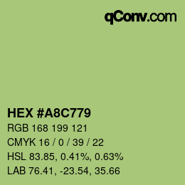 カラーコード: HEX #A8C779 | qconv.com
