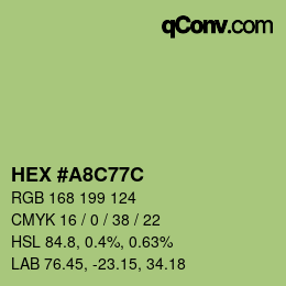 カラーコード: HEX #A8C77C | qconv.com
