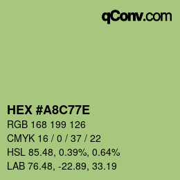 カラーコード: HEX #A8C77E | qconv.com