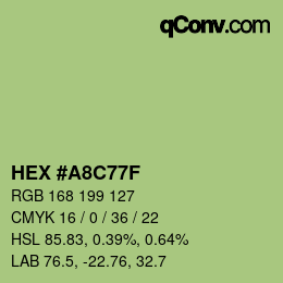 Color code: HEX #A8C77F | qconv.com