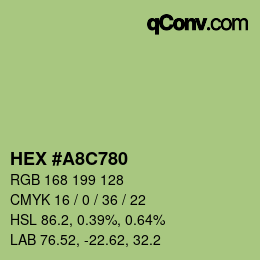 Color code: HEX #A8C780 | qconv.com