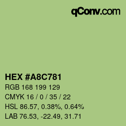 Color code: HEX #A8C781 | qconv.com