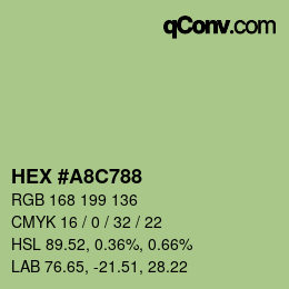 カラーコード: HEX #A8C788 | qconv.com