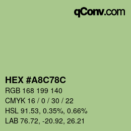 Color code: HEX #A8C78C | qconv.com